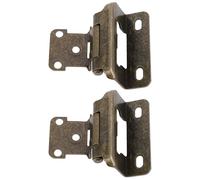 Greensen 2Pcs Self Closing Cabinet Hinge, Semi Wrap Overlay Cupboard Door Hinge 1/2in Enhanced Safety Steel for Kitchen Bathroom RV Boat Campervan (Bronze)