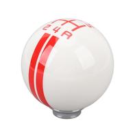 Greensen 5 Speed Shift Knob, Ergonomic Round Ball Manual Gear Shift Knob with Clear Gear Numbers and 3 Adapters, for 1967 2018 and Most Manual Vehicles (White Red)