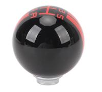 Greensen 5 Speed Shift Knob, Ergonomic Round Ball Manual Gear Shift Knob with Clear Gear Numbers and 3 Adapters, for 1967 2018 and Most Manual Vehicles (Black Red)