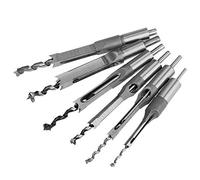 Greensen 6 Piece Square Hole Drill Bit, Wood Drill Bit for Square Hole, Auger Drill Bit Wood Tool for Square Hole for Construction, Installation - 6.35/8/9.5/12.7/14/16mm