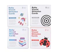 Greensen 64pcs High Contrast Baby Flashcards Toddler Learning Cards Preschool Visual Stimulation for 0-36 Months with 128 Black White Images