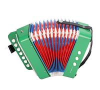 Greensen Accordion Educational Toy for Kids 7 Tonic Key Toy Accordion Instrument Birthday, ABS Plastic Children Musical Instrument for Ensemble (Green)