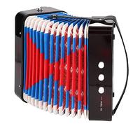 Greensen Accordion Educational Toy for Kids 7 Tonic Key Toy Accordion Instrument Birthday , ABS Plastic Children Musical Instrument for Ensemble (Black)