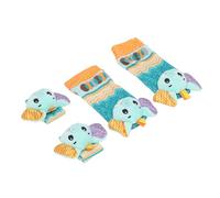 Greensen Adorable Baby Wrist Rattles Toy Polyester Material Animal Pattern Infant Rattle Socks Set for Visual Exercise, Soothing Play (Type 7)