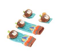 Greensen Adorable Baby Wrist Rattles Toy Polyester Material Animal Pattern Infant Rattle Socks Set for Visual Exercise, Soothing Play (Type 5)