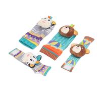 Greensen Adorable Baby Wrist Rattles Toy Polyester Material Animal Pattern Infant Rattle Socks Set for Visual Exercise, Soothing Play (Type 1)