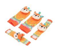 Greensen Adorable Baby Wrist Rattles Toy Polyester Material Animal Pattern Infant Rattle Socks Set for Visual Exercise, Soothing Play (Type 8)