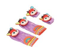 Greensen Adorable Baby Wrist Rattles Toy Polyester Material Animal Pattern Infant Rattle Socks Set for Visual Exercise, Soothing Play (Type 4)