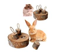 Greensen Applewood Hamster Feeder, Chewing Tray, Mental Stimulation Toy, with Built in Teeth Health, Interactive Hide Treat Puzzle Game for Small Pets