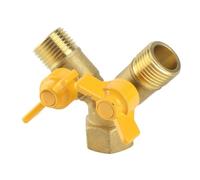 Greensen Brass 2 Way Garden Tap Adapter, G1/2 Dual Hose Faucet Connector | Solid Brass for -proof Durability, Splits Water Into Two, On/Off Control Valves, Compatible with Standard G1/2 Garden Hoses