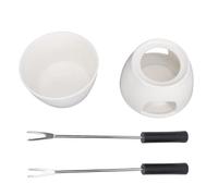 Greensen Ceramic Chocolate Fondue Pot Set, 300ML Non Slip Base Cheese Butter Melting Pot with Candle Warmer for Home Restaurant Dinner Party