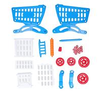 Greensen Children's Play Car -Set, Children's Simulation Shopping Car Play Food Toys, Interactive Toddler for the Development of Consciousness for Objects and Colors (Blue)