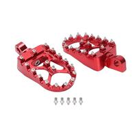 Greensen CNC Wide Foot Peg, 360 Degree Rotating High Strength Aluminum Alloy Foot Rest, with X Bridge Design for Improved Grip, Replacement for Bobber Iron 883 (Red)