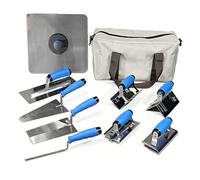 Greensen Concrete Masonry Tool Set, Brick Trowel Finishing Trowel Corner Trowels Edger Groover with Stainless Steel Construction for Contractors Enthusiasts