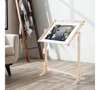 Greensen Cross Stitch Frame Stand - Adjustable Wooden Embroidery Stand with 5 Height Levels, 9CT