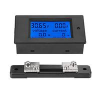 Greensen DC 6.5 to 100V Digital Voltmeter Power Meter, Large LCD Display Power Energy Monitor with Current Shunt for Indoor Use (50A shunt)