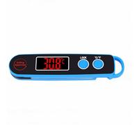 Greensen Digital Meat Thermometer, LED Real Time Read Food Thermometer with Foldable 304 Stainless Steel Probe for Cooking Grilling Frying BBQ (Blue)
