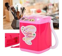 Greensen Electric Brush Washing Machine Mini Simulation for Make Up Brush Cleaning, Easy Operation, Red, 2x AA Battery (Rose Red)