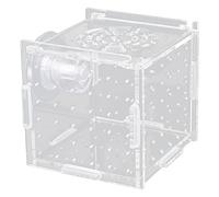 Greensen Fish Isolation Box, Acrylic Fish Breeding Box Aquarium Hatchery with Feeding Hole and Rubber Suction Cup for Baby Fishes Shrimp and Diseased Isolation (Single frame mini 8 * 8*)