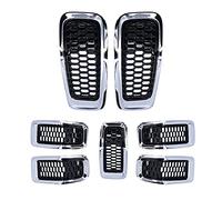 Greensen Front Grill Insert -Guardous to Cherokee 2014-2018 -stylish ABS Material to Be Able Look the Car (Chrome plating frame)