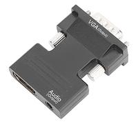 Greensen HD Multimedia Interface Female to VGA Converter with 3.5 Mm Cable, and Video Stores for HDTVS, Desktops, Notebooks, Black ABS