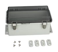 Greensen IP66 Water Proof Outdoor Project Junction Box, ABS Plastic Electrical Enclosure with Stainless Steel Latches for Indoor Outdoor Power Connections 9.8x4.7x4.3in
