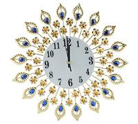 Greensen Peacock Wall Clock, Iron Art Silent Decorative Clock, Diameter 14.8 inches, Multicolored, Predominantly White