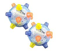 Greensen Pet LED Jumping Ball Bouncing Ball Dancing for Dogs Cats with Music Lights Bite-Resistant Plastic Interactive Play Toy to Catch Return (Blue)