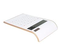 Greensen Solar Calculator Solar Powered Calculator Energy with Tilted LCD Display Dual Power Options for Office Home School Use (White)