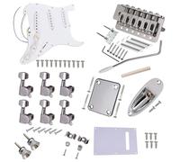 Greensen ST Style Electric Guitar DIY Kit with Prewired Pickguard SSS Pickups (Silver)