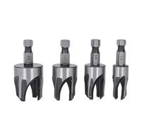 Greensen Tapered Plug Cutter Set, 4-Piece Carbon Steel Wood Plug Cutters with Hex Handle for Woodworking Hole Saw Tool 1/4in 3/8in 1/2in 5/8in