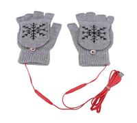 Greensen USB Heated Gloves, Winter Hand Warmers for Typing Computer Work with Half Finger Design, Soft Knitted Fabric, 40-50℃ Heating Temperature, One Size Fits All (Grey)
