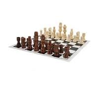 Greensen Wooden Chess Set Folding Chess, Board Set Travel Chess Set with 32 Imitation Wood Plastic Pieces & Soft Felt Bases for Beginners Professionals and Gifts