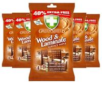 GREENSHIELD Wood and Laminate Floor Cleaning Wipe - 6 x Packs Green Shield Surface wipes (420 Total) - Hardwood Floor Cleaner Wipes for Dust, Dirt & Shine - Pre-Moistened Wet Wipe for Wood, Laminate