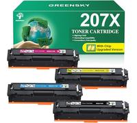 GREENSKY 207X Toner Cartridges with Chip Compatible for HP 207X 207A Toner for HP Color Laserjet Pro MFP M283fdw M255dw Toner M283fdn M282nw M282 M283 M255 W2210X 207X Black Cyan Magenta Yellow