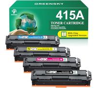 GREENSKY 415A with Chip Compatible for HP 415A 415X Toner Cartridge Multipack for HP Color Laserjet Pro MFP M479fdw M479dw M454dw M454dn M479fdn M479fnw M480f W2030A W2030X Black Cyan Yellow Magenta