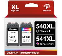 GREENSKY 540XL 541XL Compatible for Canon 540 and 541 Ink Cartridges XL for Canon TS5150 Ink Cartridges for PIXMA MG3650s MG3650 MG3600 MG3550 MG3500 TS5151 TS5100 PG540 Black CL541 Colour Twin Pack