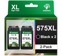 GREENSKY 575XL PG-575XL PG575 Replacement for Canon 575 Black Ink Cartridge | compatible with Canon PIXMA TS3750i TS3751i TR4755i TR4756i TS3752i TS3550i TS3551i TR4750i TR4751i (2 Black)