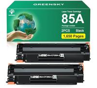 GREENSKY CE285A Compatible Toner Cartridge Replacement for HP 85A CE285A for HP Laserjet Pro P1102W P1102 M1132MFP M1217NFW M1212NF M1132 P1100 P1106 M1136 M1210 M1212 M1213NF(2 Black)
