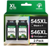 GREENSKY PG-545 XL CL-546 XL Replacement for Canon 545 546 Ink Cartridges for Canon PIXMA TS3350 TS3150 TS3151 MG2550S MG3050 MG3051 TR4550 TR4551 TS3350 MG2950 MG2450 MX495 MG3053 (1 Black, 1 Color)