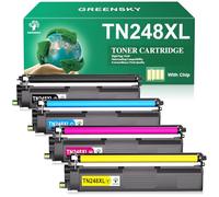 GREENSKY TN248XL TN248 Toner Cartridges Compatible for Brother HL-L3220CWE Toner Brother DCP-L3520CDWE Brother DCP-L3560CDW Brother HL-L3240CDW Toner Brother MFC-L3760CDW MFC-L3740CDWE TN-248XL CMYK