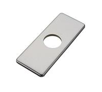 Greenspring 6 Inch Brushed Nickel Sink Hole Cover, 4" Hole Cover Deck Plate, Bathroom Faucet Deck Plate, Stainless Steel Square Escutcheon for Bathroom or Kitchen Single Hole Vanity Sink Faucet