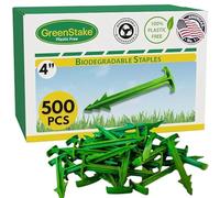 GreenStake 4-Inch Biodegradable garden stakes, Pack of 500 - Superior Holding Power - Eco-Friendly Garden Support Pegs & Fabric Pins for Membrane, Netting, Turf, Landscaping and Gardening