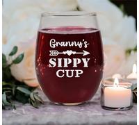 GreenStar Gifts Granny's Sippy Cup Engraved Whiskey Glass - Granny Whiskey Glass - Mother's Day Gift - Granny Sippy Cup - Pregnancy Announcement Gift - Birthday Gift - New Grandparents Gift