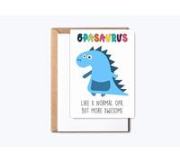 GreenStar Gifts Opa Dinosaur Card Opasaurus - Dinosaur Birthday Card - Opa Birthday Card - Happy Birthday Card - Father's Day Card - Card For Opa