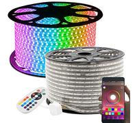 GreenSun LED Lighting 30m(98.4ft) Bluetooth LED Strip Lights, RGB, Waterproof, with 24Keys Remote/Bluetooth Controller, for Home Christmas Party Decoration