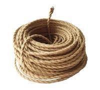 GreenSun Textile Cable 2 Core 20 m Vintage Lamp Cable Fabric 2 x 0.75 mm² | Textile cable, power cable with rope, textile coated fabric cable, jute for DIY project