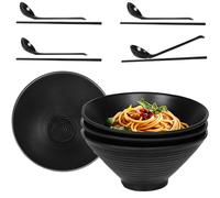 Greentainer Large Noodle Ramen Bowls - 4 Set Japanese Dinnerware Set,4 Chopsticks,4 Spoons, 40 OZ Soup Bowls for Pasta,Fruit,Salad,Large Bowl for Adults| Dishwasher Safe