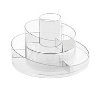 Greentainer Rotating Cosmetic Storage Rack - 360° Makeup Organizer Storage Box DIY Adjustable Makeup Carousel Spinning, Layered Design Makeup Brushes Lipsticks Organizer for Vanity Countertop