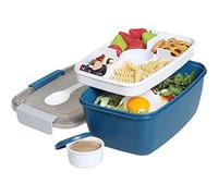 Greentainer to Go Salad Lunch Container with 68 OZ Salad Bowl, Large Bento Lunch Box with Lid, 5-Compartment Trays & Dressing Container, Stackable, Leak-Proof, BPA-Free,Microwave & Dishwasher Safe